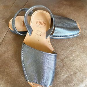PONS metallic pewter leather size10